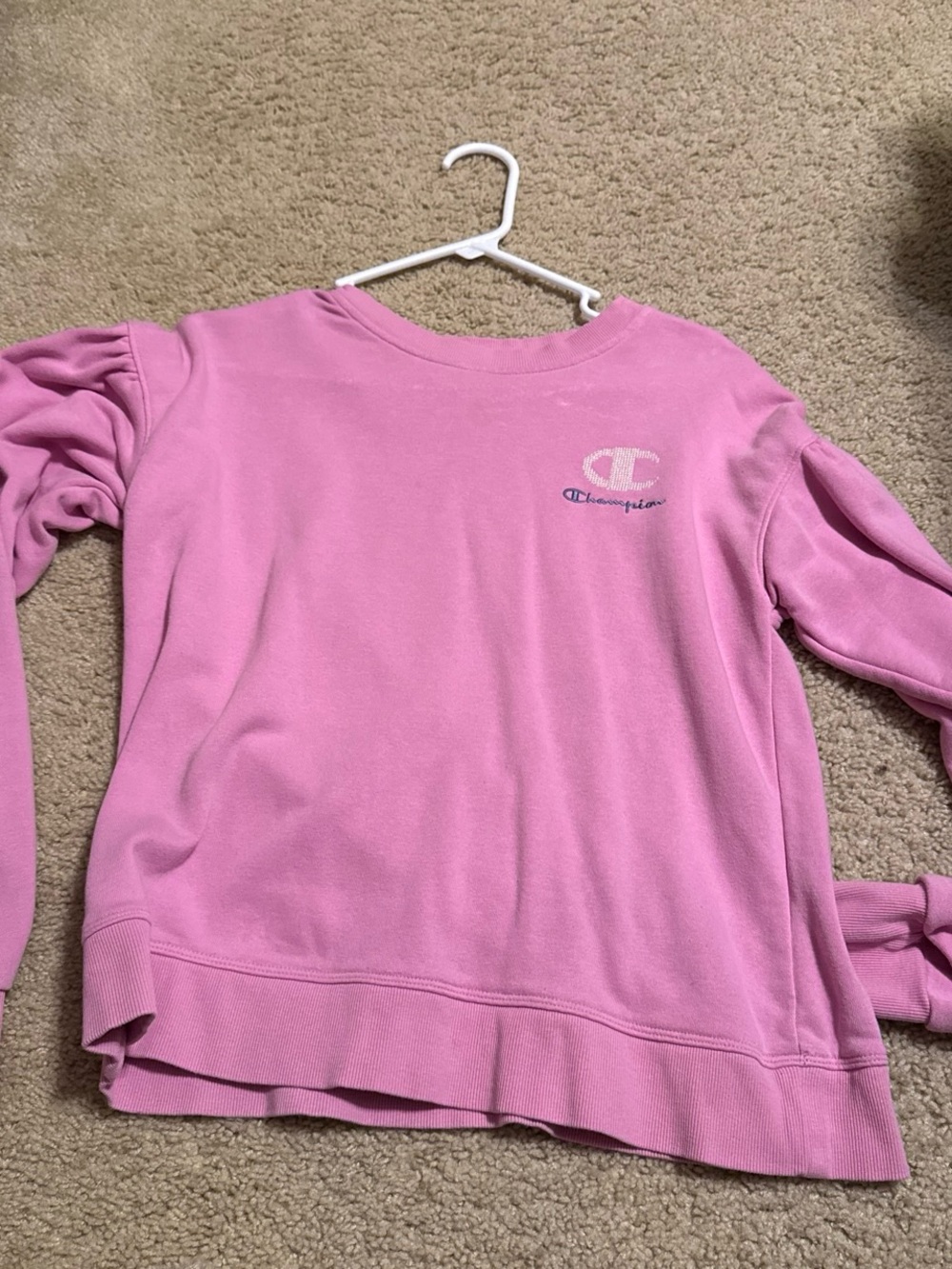 Champion Pink Crew Sweatshirt with Logo